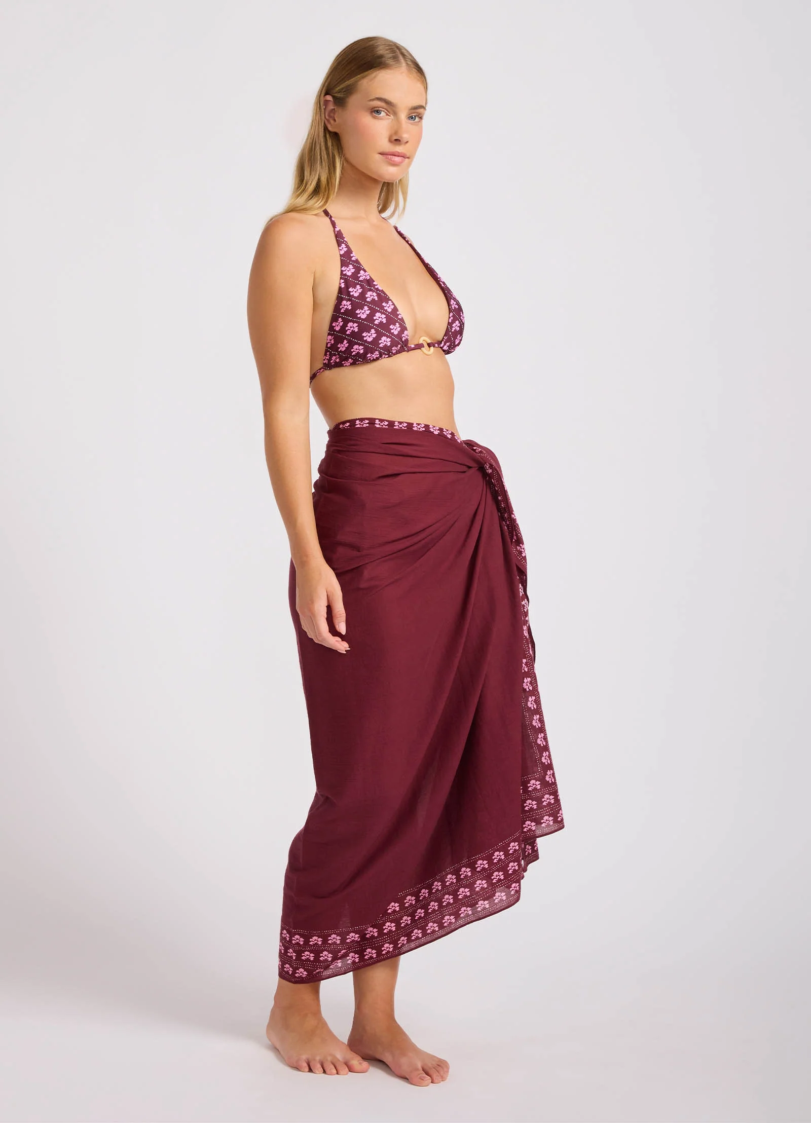 Batik Bloom Woodblock Sarong - Image 2