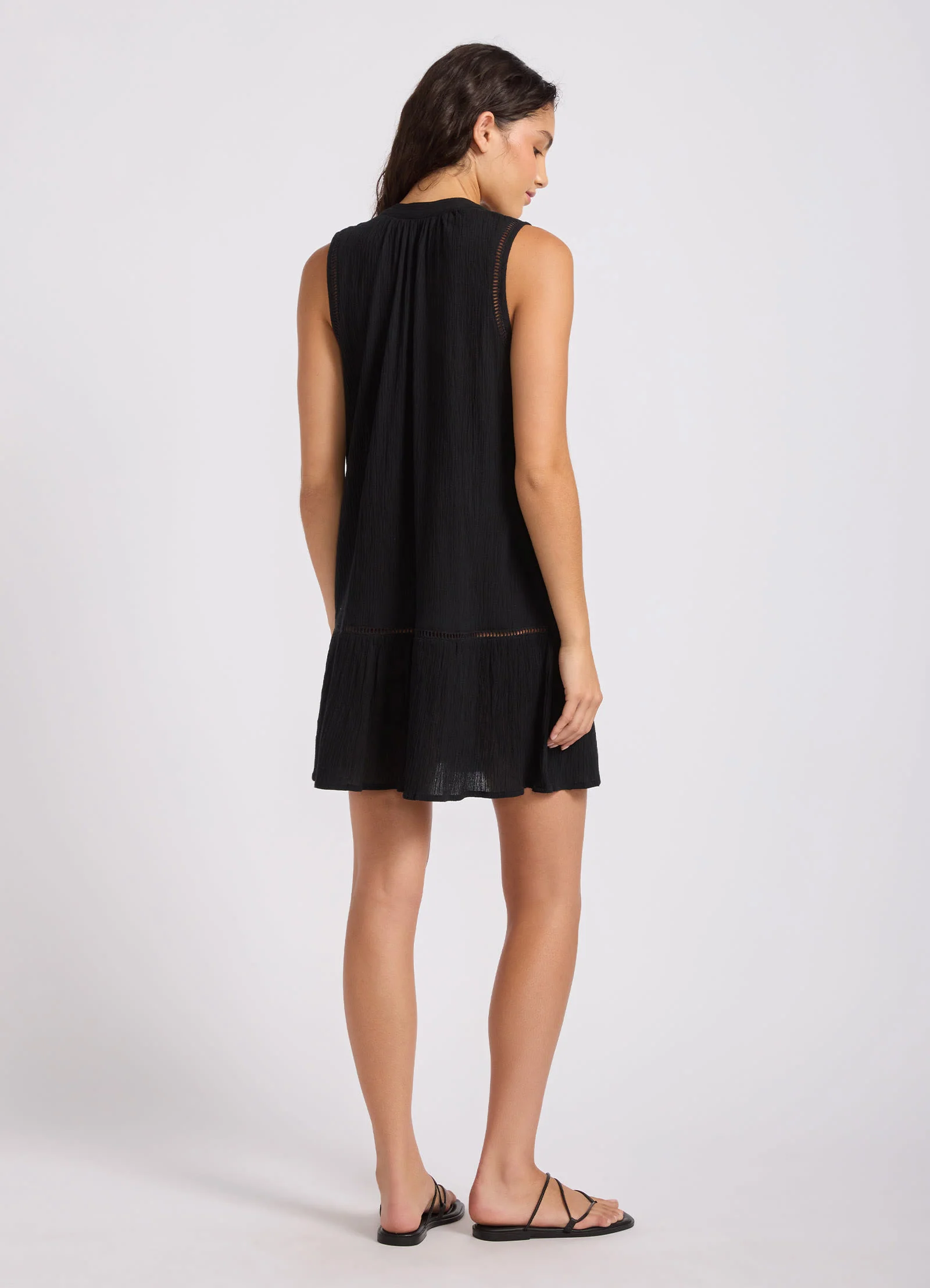 Crinkle Gauze Ladder Dress - Image 3