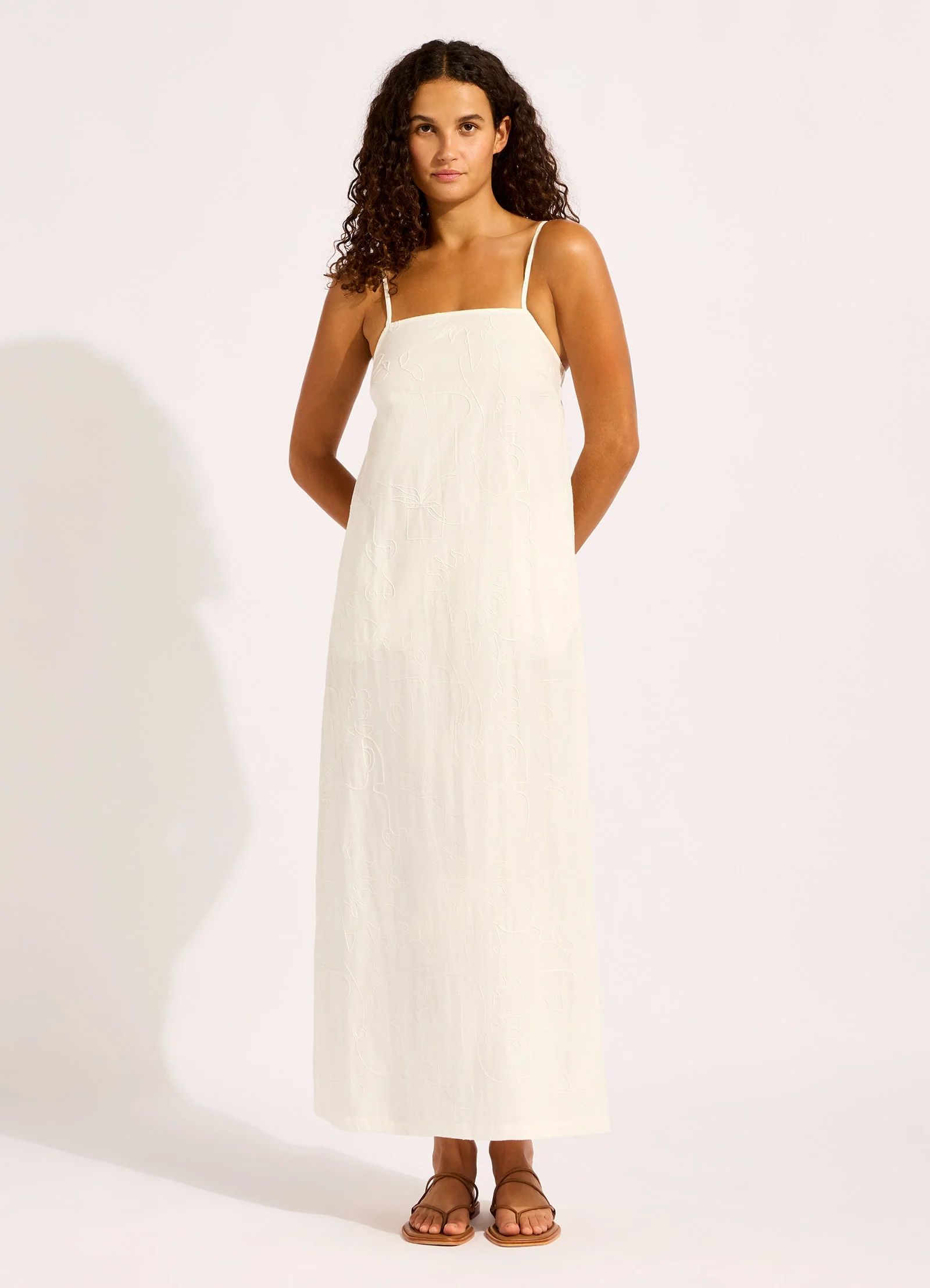 Gathered Strap Maxi Dress