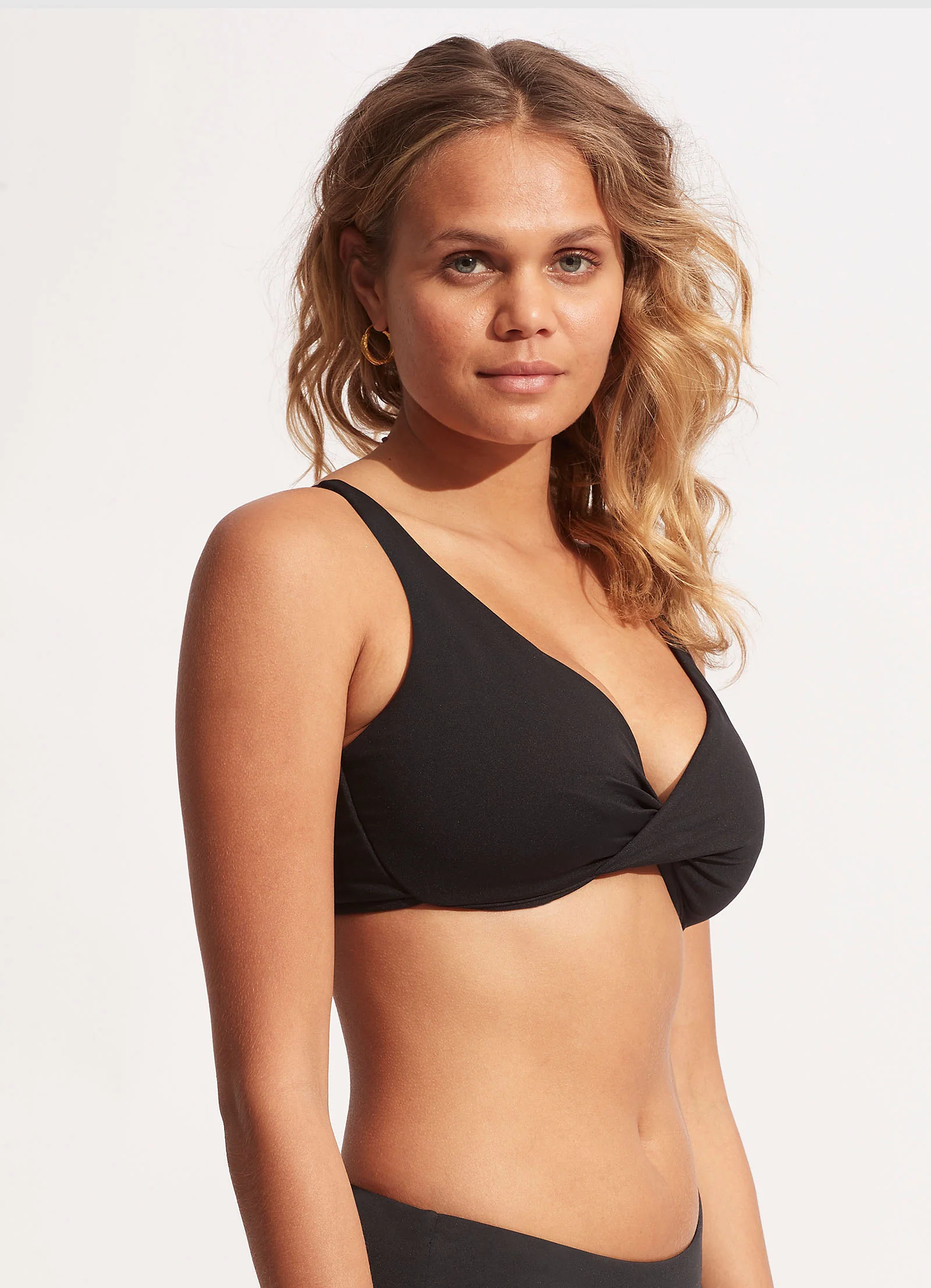Seafolly Collective Wrap Front F Cup Bra - Black - Image 3