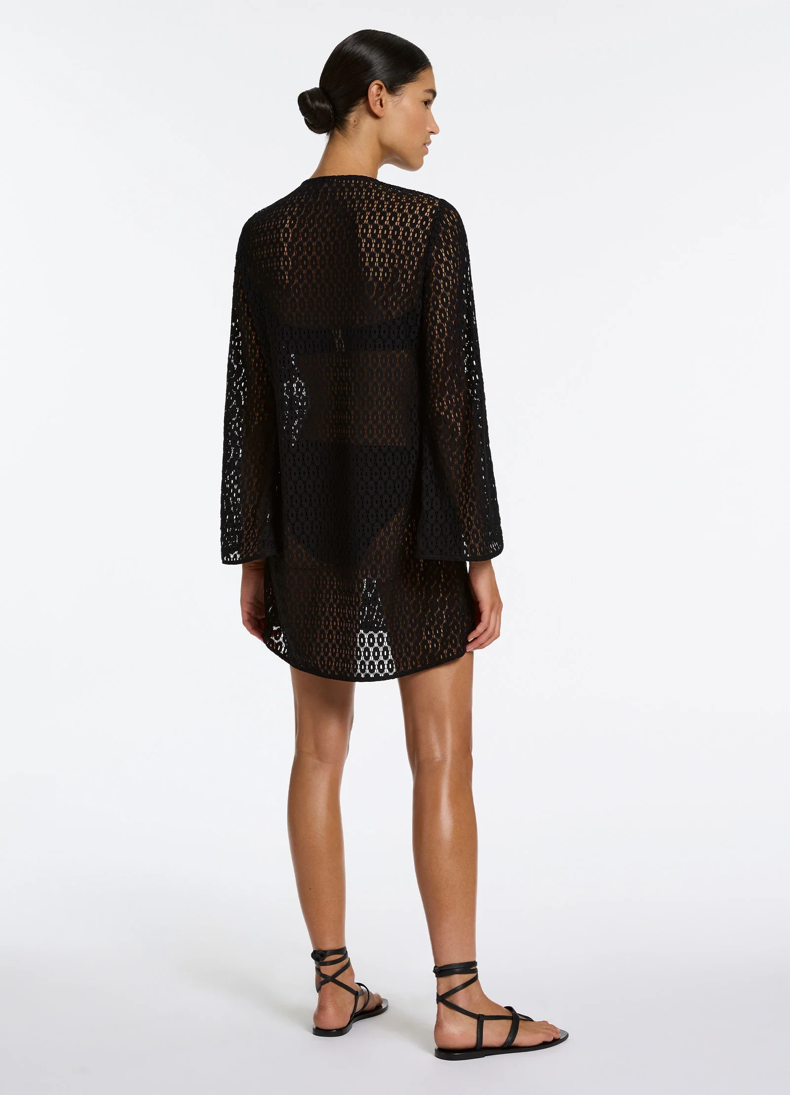 Stretch Lace Kaftan - Black - Image 2